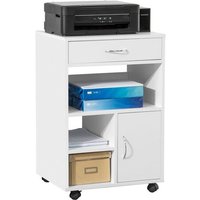 Sobuy Support Imprimante Roulant Bureau Mobile Caisson Meuble De Rangement Bureau Avec Tiroir Et Porte, Meuble De Classement À Roulettes Avec