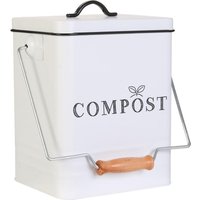 Poubelle de compostage 5 L en métal - Blanc