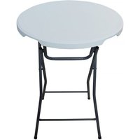 Table Haute Pliante En Plastique Ø 80 Cm "Lili" - Blanc
