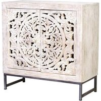 Armoire À Bouteilles Bois D'acacia Sculptée A Main