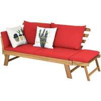 Costway 2 En 1 Canapé Lit De Jardin Extensible En Bois D?Acacia
