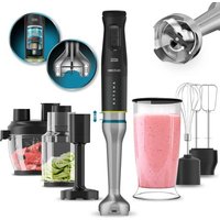 Cecotec Katana TotalDestroy 1500XL DOubleKatana Hand Blender, 1500 W, Dual Blade System, 21 speed and Turbo, 4 blades with Black Titanium,