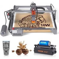Machine à Graver Laser - VEVOR - Graveur Laser 10 W Rouleau Rotatif Points Comprimés