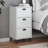 Vidaxl Table De Chevet Viken Blanc Bois De Pin Solide