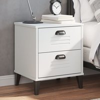 Vidaxl Table De Chevet Viken Blanc Bois De Pin Solide