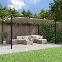 Vidaxl Pergola Avec Toit Rétractable Taupe 395x292x230 Cm