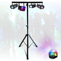 Pack Lumière Mooving Light & Sound ML-SUPPORT-DJLIGHT 1,60m réglable - 5 Jeux de Lumière Astro Strobe Derby LED