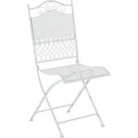 Chaise De Jardin Pliable En Métal Blanc