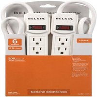 6 Outlt;200jls;2cord, Lifetime, 2-Pack - Lifetime Product Warranty, Two-Foot Hea(1/Ea)