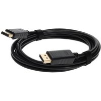Addon 3.05m (10.00ft) Displayport Male To Male Black Cable(1/Ea)