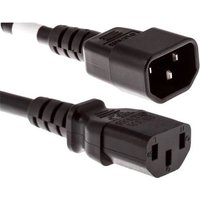 Power Cord C13 - C14, 14awg, 15amp, 250v, Heavy Duty Sjt Jacket, Black, 6ft, Iec(1/Ea)