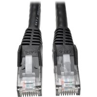 Tripp Lite Series Cat6 Gigabit Snagless Molded UTP Ethernet Cable RJ45 M/M, PoE, Black, 7 ft.