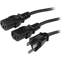 10ft (3m) 18awg Flexible Computer Power Y Cable W/ Nema 5-15p And 2x Iec 60320 C(1/Ea)