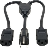 Tripp Lite Series Power Cord Splitter, C14 to 2xC13 PDU Style - 10A, 250V, 18 AWG, 18-in.