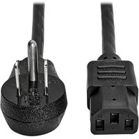 Tripp Lite Series Desktop Computer AC Power Cord, Right-Angle NEMA 5-15P to C13 - 10A, 125V, 18