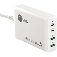 Siig Dual Usb-C Pd/ Qc 3.0 Charger White 4-Port, 100w, Etl Certified (Ac-Pw1p11(1/Ea)