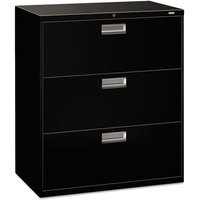 Brigade 600 Series Lateral File, 3 Legal/Letter-Size File Drawers, Black, 36" X 18" X 39.13"