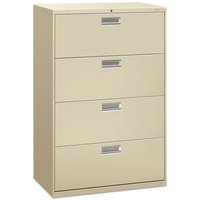 Brigade 600 Series Lateral File, 4 Legal/Letter-Size File Drawers, Putty, 36" X 18" X 52.5"