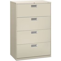Brigade 600 Series Lateral File, 4 Legal/Letter-Size File Drawers, Light Gray, 36" X 18" X 52.5"