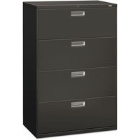 Brigade 600 Series Lateral File, 4 Legal/Letter-Size File Drawers, Charcoal, 36" X 18" X 52.5"