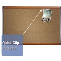 Prestige Colored Cork Bulletin Board, 48" X 36", Brown Surface, Light Cherry Finished Fiberboard/Plastic Frame