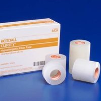 Hypoallergenic Medical Tape Kendall™ Hypoallergenic Clear Transparent 1/2 Inch X 10 Yard Plastic Nonsterile(240/Ca)