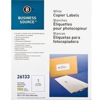 BSN26133 Full Sheet Labels- 8.5 in. x 11 in.- 100-PK- White