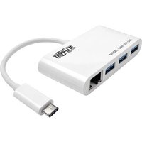 Tripp Lite By Eaton 3-Port Usb 3.X (5gbps) Hub With Lan Port Usb-C To 3x Usb-A Ports And Gigabit Ethernet White