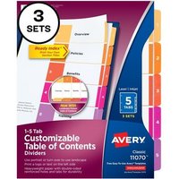 Avery® Ready Index 5-Tab Dividers