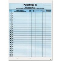 Patient Sign-In Label Forms, Two-Part Carbon, 8.5 X 11.63, Blue Sheets, 125 Forms Total