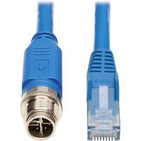 Tripp Lite Series M12 X-Code Cat6 1G UTP CMR-LP Ethernet Cable M12 M/RJ45 M, IP68, PoE, Blue, 5 m