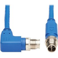 Tripp Lite Series M12 X-Code Cat6 1G UTP CMR-LP Ethernet Cable Right-Angle M/M, IP68, PoE,