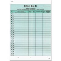 Patient Sign-In Label Forms, Two-Part Carbon, 8.5 X 11.63, Green Sheets, 125 Forms Total