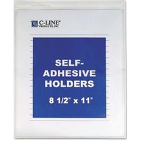 Self-Adhesive Poly Shop Ticket Holders, Super Heavy-Duty, Top Load 8.5 X 11 Insert, Clear Front, 50/Box