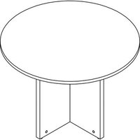 Conference Table,Round Top,42inDia x 1inThick x 29inH,Gray Elm