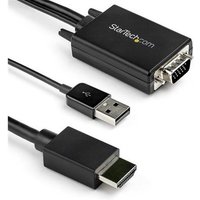 Startech.Com 6ft Vga To Hdmi Converter Cable With Usb Audio Support - 1080p Analog To Digital Video Adapter Cable - Male Vga To Male Hdmi