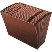 Earthwise By Pendaflex Recycled Indexed Expanding File, 21 Sections, 1/12-Cut Tabs, Letter Size, Red Fiber