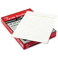 Lightweight 14 Lb Tyvek Open End 1.5" Expansion Mailers, #13 1/2, Square Flap, Redi-Strip Closure, 10 X 13, White, 25/Box