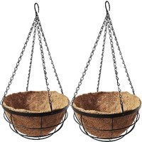 2 Pack 12 Inch Hanging Baskets Coco Liners
