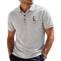 Embroidered Short Sleeved Lapel Polo Shirt 5 Colours 7 Sizes