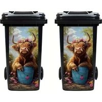 2 Pack Highland Cow Bin Stickers