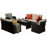6 Seater Rattan Set Coffee Table