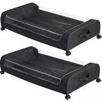 2 Pack Under Bed Storage Boxes Lids 46L