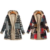 Go Groopie Prime Supply Patchwork Fleece-Lined Boho Hooded Jacket - 4 Colours & 7 Sizes