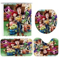 4 Piece Movie Printed Bathroom Accessory Set 6 Designs