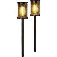 Outdoor Filament Bulb Solar Ground Lights 1 or 2 Pack