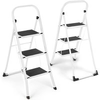 2 or 3 Step Folding Heavy Duty Step Ladder 2 Colours