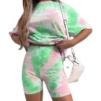 Go Groopie Supertrendinuk Summer Tie-Dye T-Shirt & Shorts Set - 5 Colours & 4 Sizes