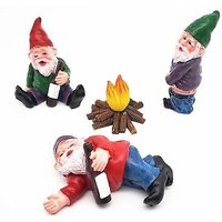 4 Piece Mini Drunken Garden Gnome Set