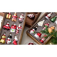 Vintage Style Glass Christmas Tree Ornaments Set 3 Options